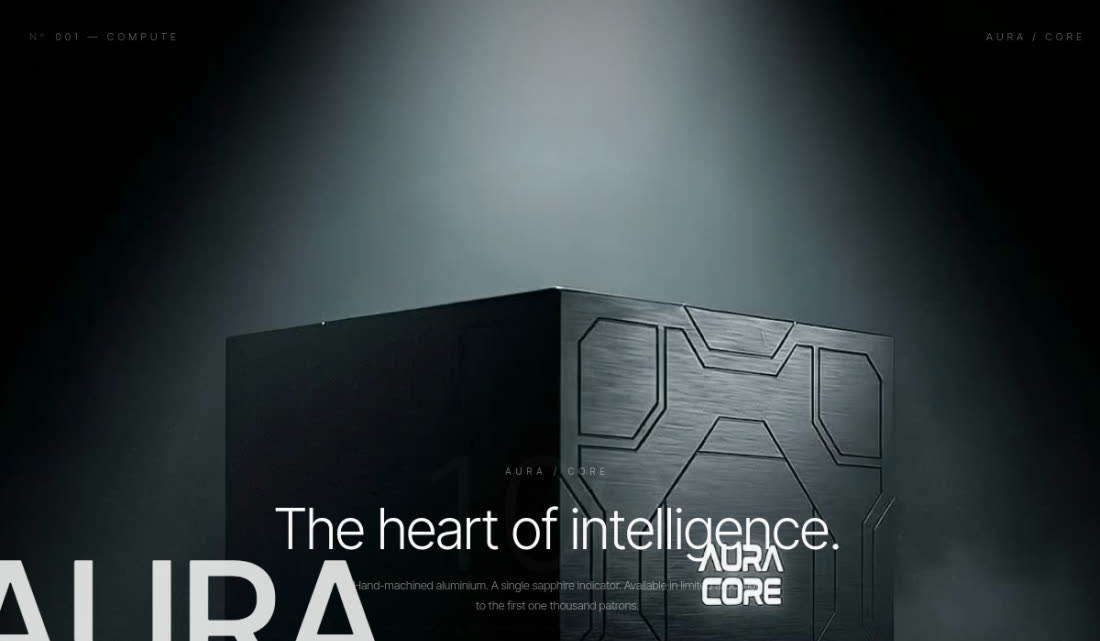 AURA CORE — Промо AI-девайса